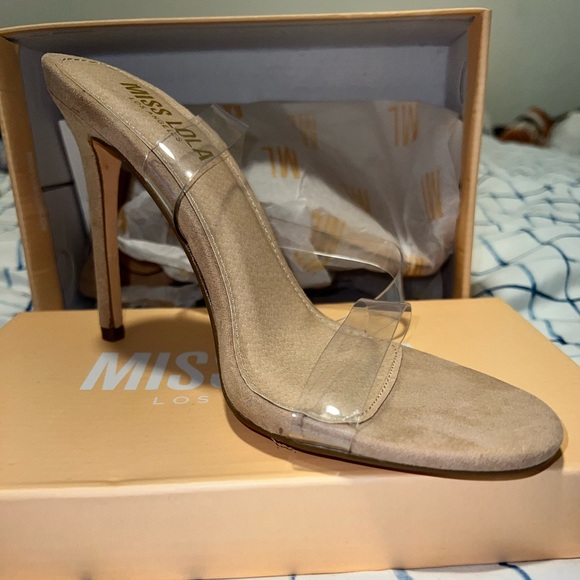 NUDE CLEAR STRAP HEELS - Picture 3 of 3